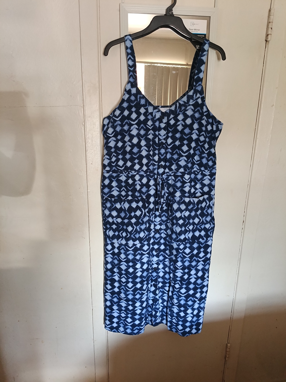 Time and Tru Blue Printed Sleeveless Maxi Dress